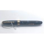 vintage blue marble Conway stewart 60 fountain pen 14ct gold nib