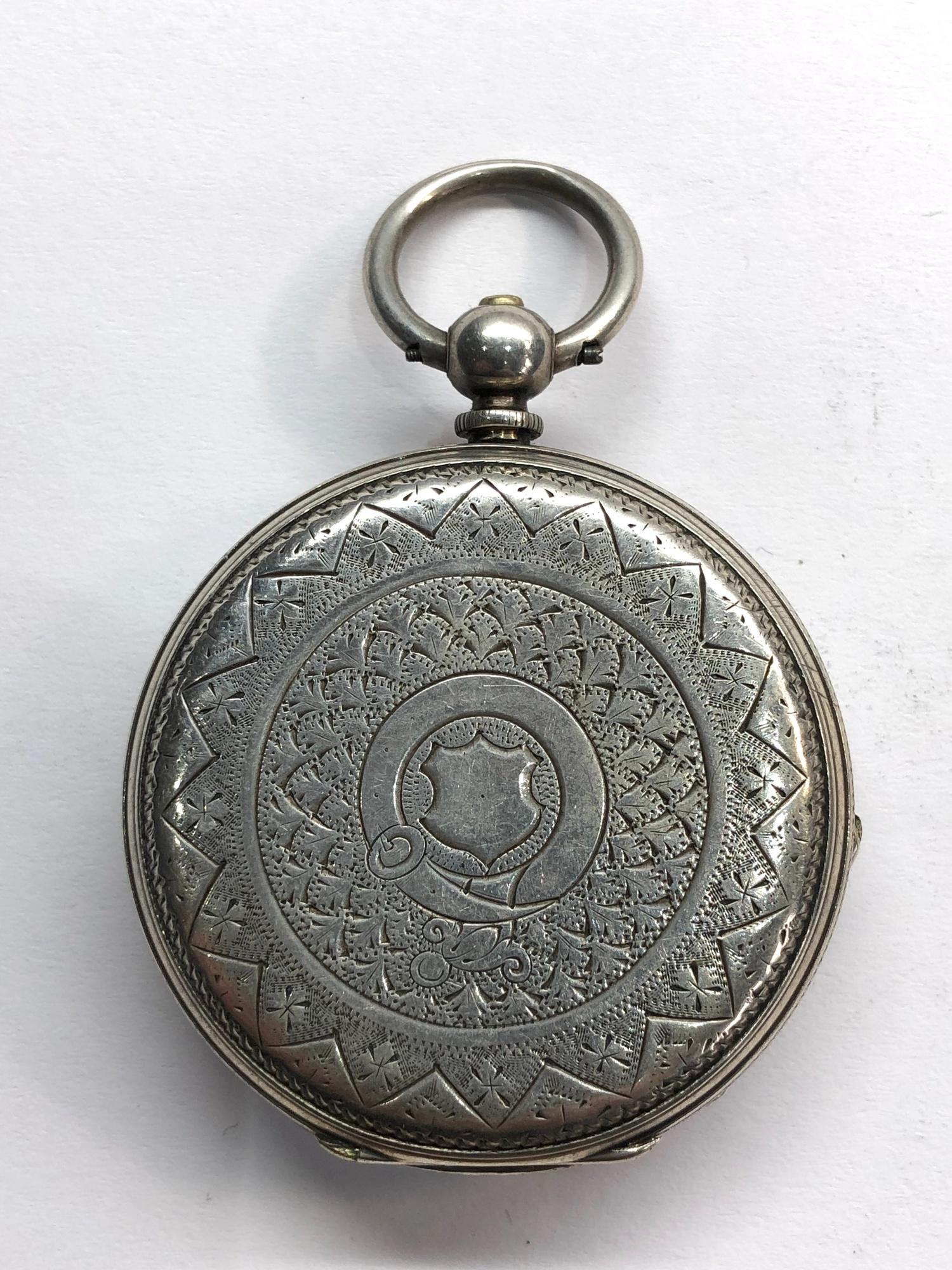 Antique silver pocket watch it is in as found condition this watch is not working will tick if b put - Image 2 of 4