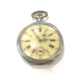 Antique open face continental pocket watch