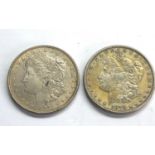 2 U.S.A Silver dollars 1921 and 1878