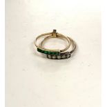 9ct gold ring set, ring size L approximate weight 1.5