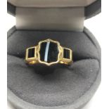 Victorian 18ct gold banded agate mourning ring engraved on inside of ring john trining Esq MPH Nov