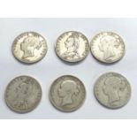 6 silver victorian half crowns