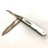 Silver and mother of pearl pen knife