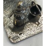 Dutch silver miniature, silver hallmarks, girl by a wishing well, measures 5.2cm by 2.5