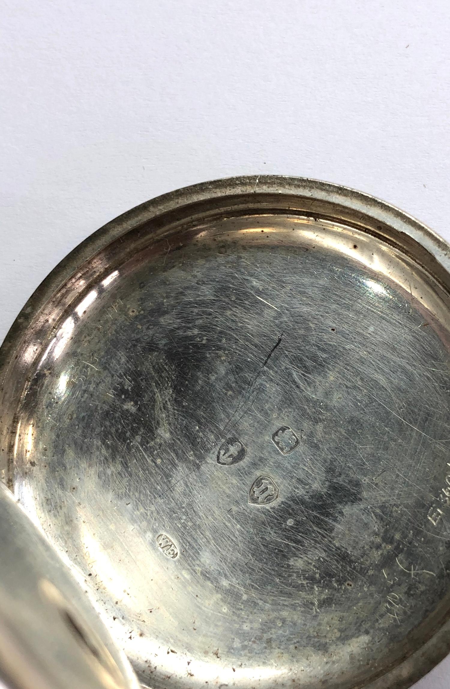 Antique silver pocket watch it is in as found condition this watch is not working enamel dial good - Image 5 of 5