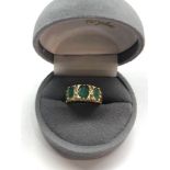 antique /vintage 18ct diamond and emerald ring weight 4.4g