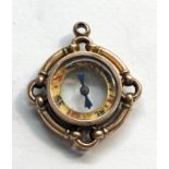 antique gold compass fob measures approx 30mm by 25mm not hallmarked but tested as gold