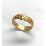 antique 22ct gold wedding band inscribed inside louie to tom 15th june 1909 repair solder mark on