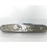 Continental silver decorated pen knife