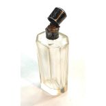 antique silver top perfume bottle measures approx 9cm tall with original cork stopper in good