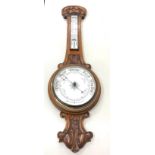 Antique carved oak barometer, good overall condition, untested, no warranty given, measures