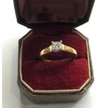 18ct gold princess cut diamond ring diamond measures approx 4mm by 4mm good clean diamond set in