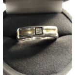 A.Jaffe designer gents white and yellow 18ct gold diamond ring weight approx 13g