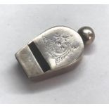 Antique victorian silver whistle measures approx 4cm by 2.1cm full Birmingham silver hallmarks age