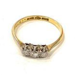 18ct Gold and Platinum ring diamond set, approximate total weight 1.9g, ring size M