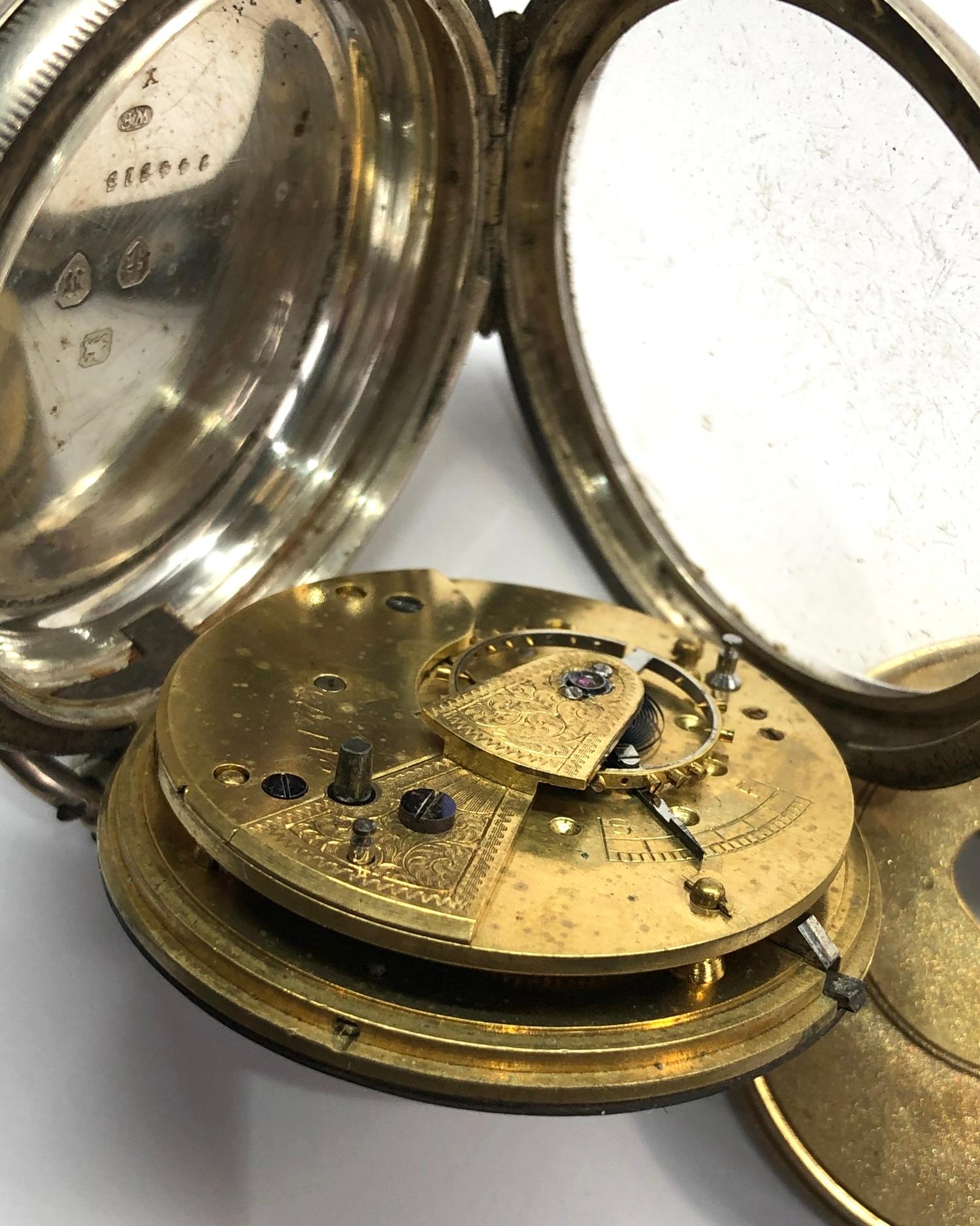 Antique silver pocket watch it is in as found condition this watch is not working enamel dial good - Image 4 of 5