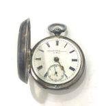 Antique Open face silver pocket watch by N.Elan Northwich non-working as shown in need of
