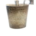 Asian silver hip flask, does have a dent to the front, please view images, no hallmarks but does