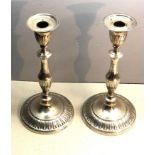 large pair of antique silver candlesticks sheffiels silver hallmarks measure approx height 26.5cm