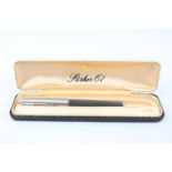 Vintage Parker 61 black fountain pen with Brushed Steel Cap, Original Box item is in vintage