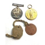 WW1 Medal pair named 532415 cpl r.a foulgar r.e with ID tags, as shown condition