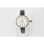 Vintage Gents Stamped .925 STERLING SILVER Trench Style WRISTWATCH Hand-Wind WORKING w/ Pin Set