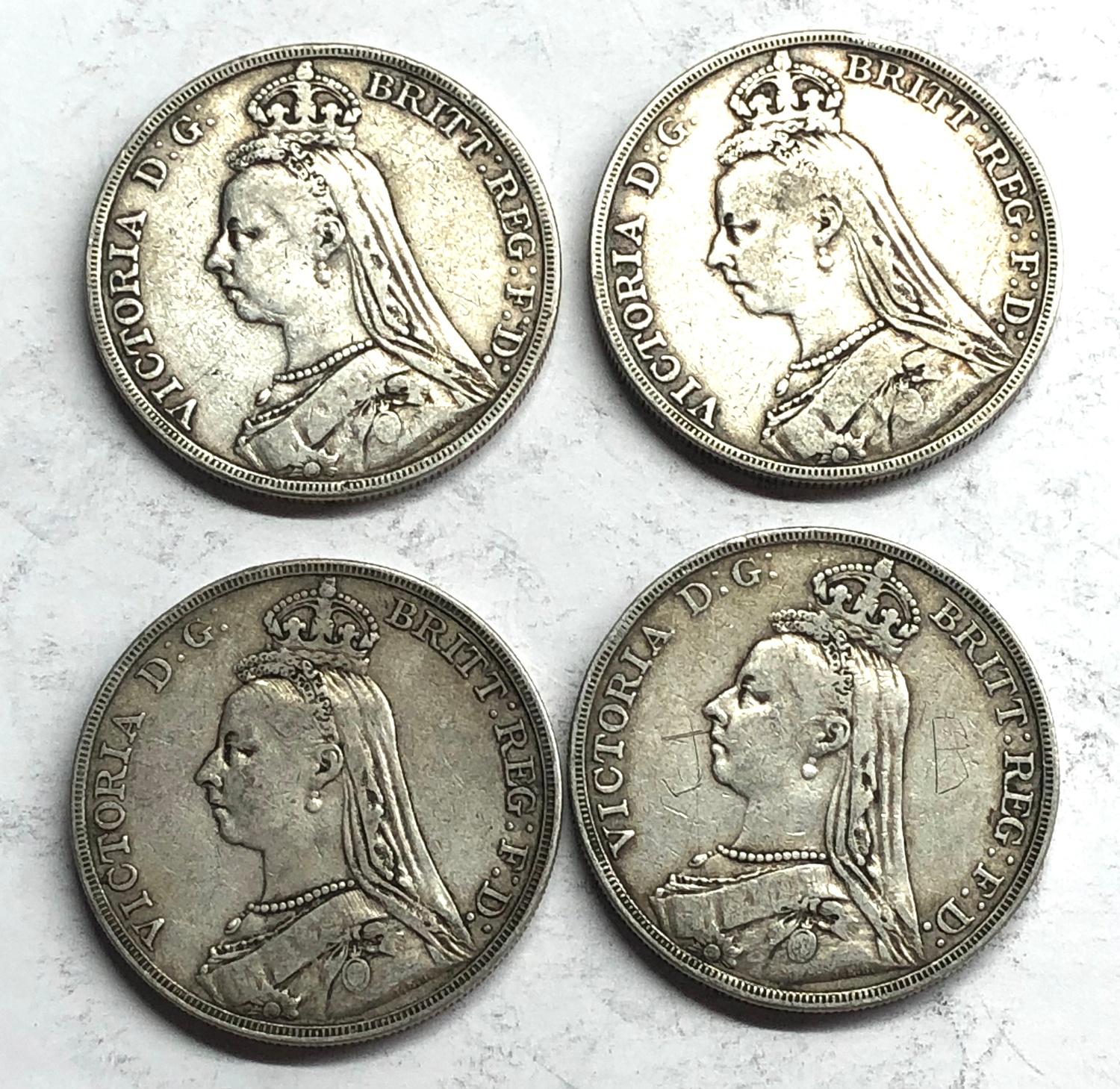 4 victorian silver crowns, as shown grade - Image 2 of 2