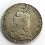 1889 Victorian silver crown, as shown condition and grade