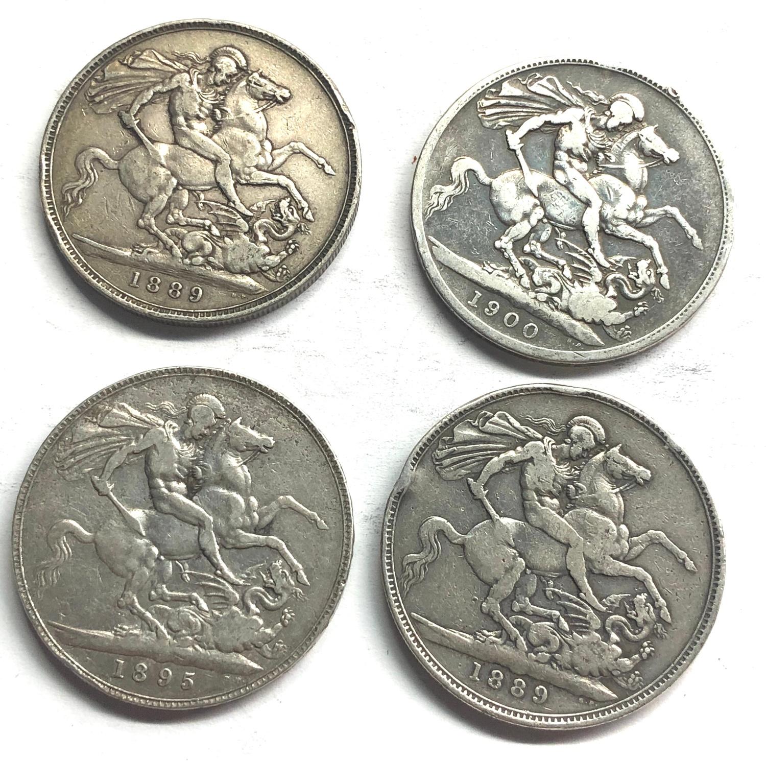 4 victorian silver crowns, as shown grade - Image 2 of 2