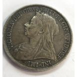 1895 Victorian silver crown LV1, as shown condition and grade