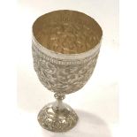 Indian silver goblet, approximate total weight 50g, approximate height 8cm
