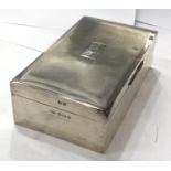 Engine turned cigarette box, good overall antique condition, Birmingham silver hallmarks.