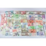 Assorted world bank notes mixed denominations & Currencies Inc Vintage, Zambia, Peru Etc Items are