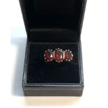 Vintage 9ct gold garnet dress ring weight 4.1g surface marks to garnets, as shown