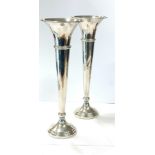 Pair silver vases, Birmingham silver hallmarks