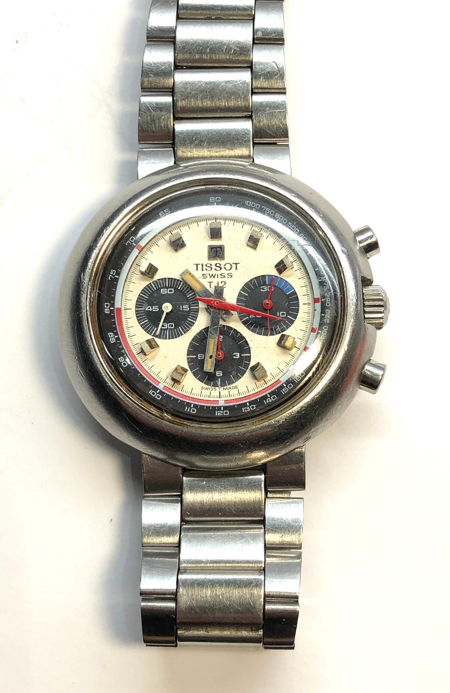 Vintage Tissot Chronograph T12 the watch is in working order it winds and ticks buttons are in