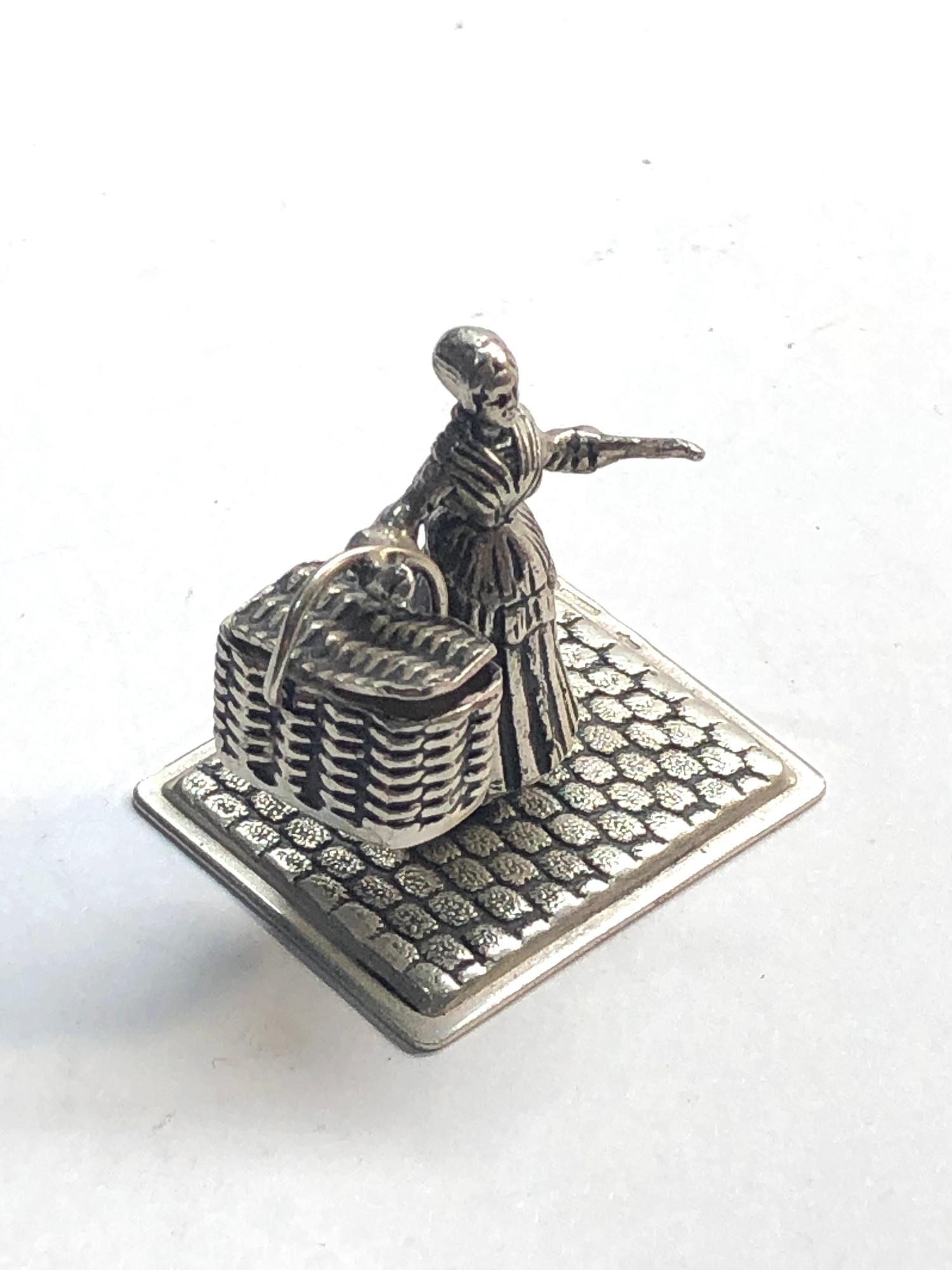 vintage dutch silver miniature girl with basket measure approx 3.4cm wide dutch silver hallmarks, - Image 2 of 3