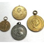 4 Austrian Hungrian medals inc franz Joseph 1873 Willhelm Kaiser Friedrich Schiller, as shown