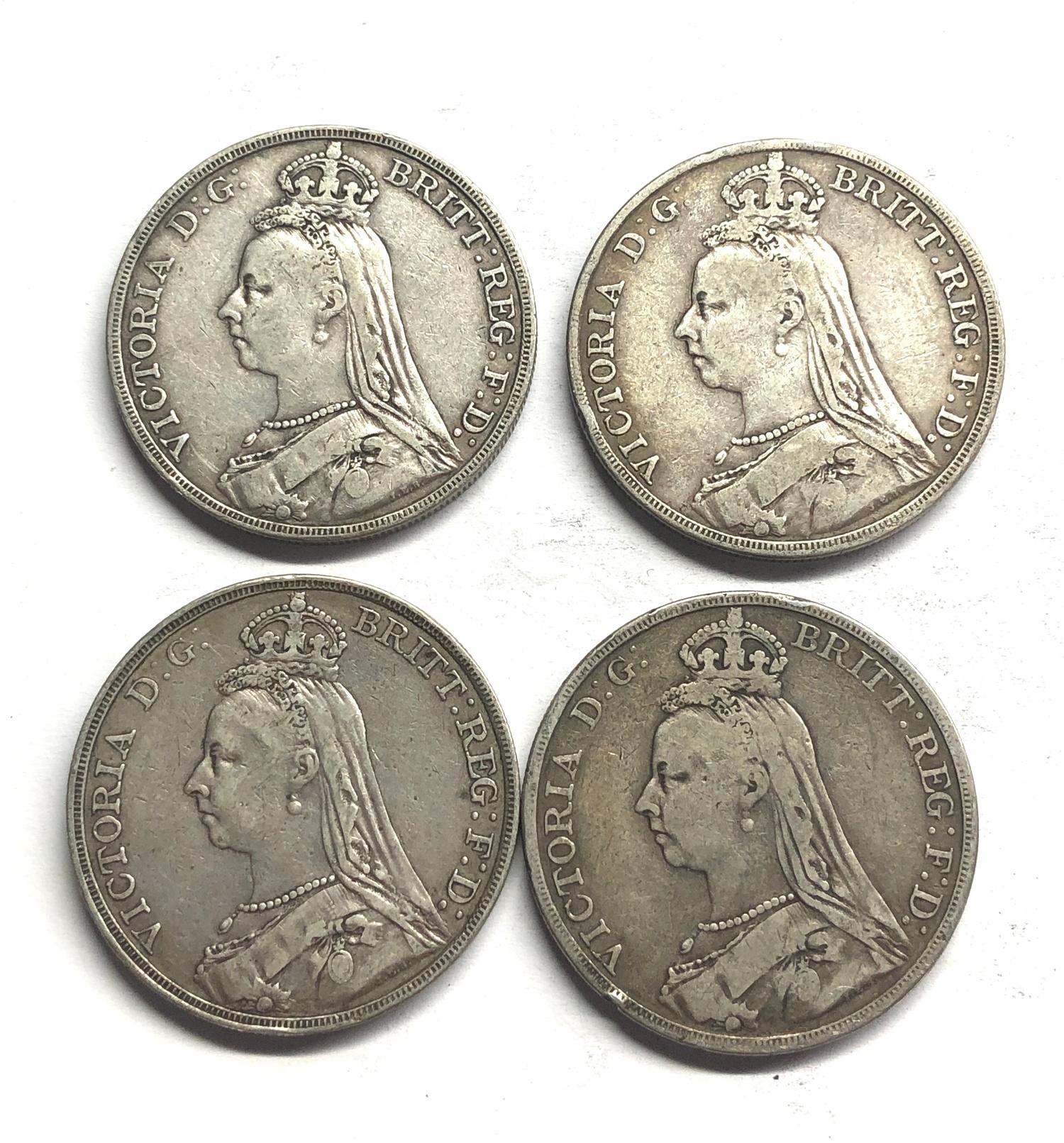 4 victorian silver crowns, condition as shown - Image 2 of 2