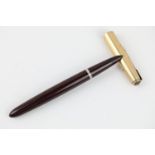 Vintage Parker 51 Burgundy fountain pen with rolled gold cap item is in vintage condition signs of