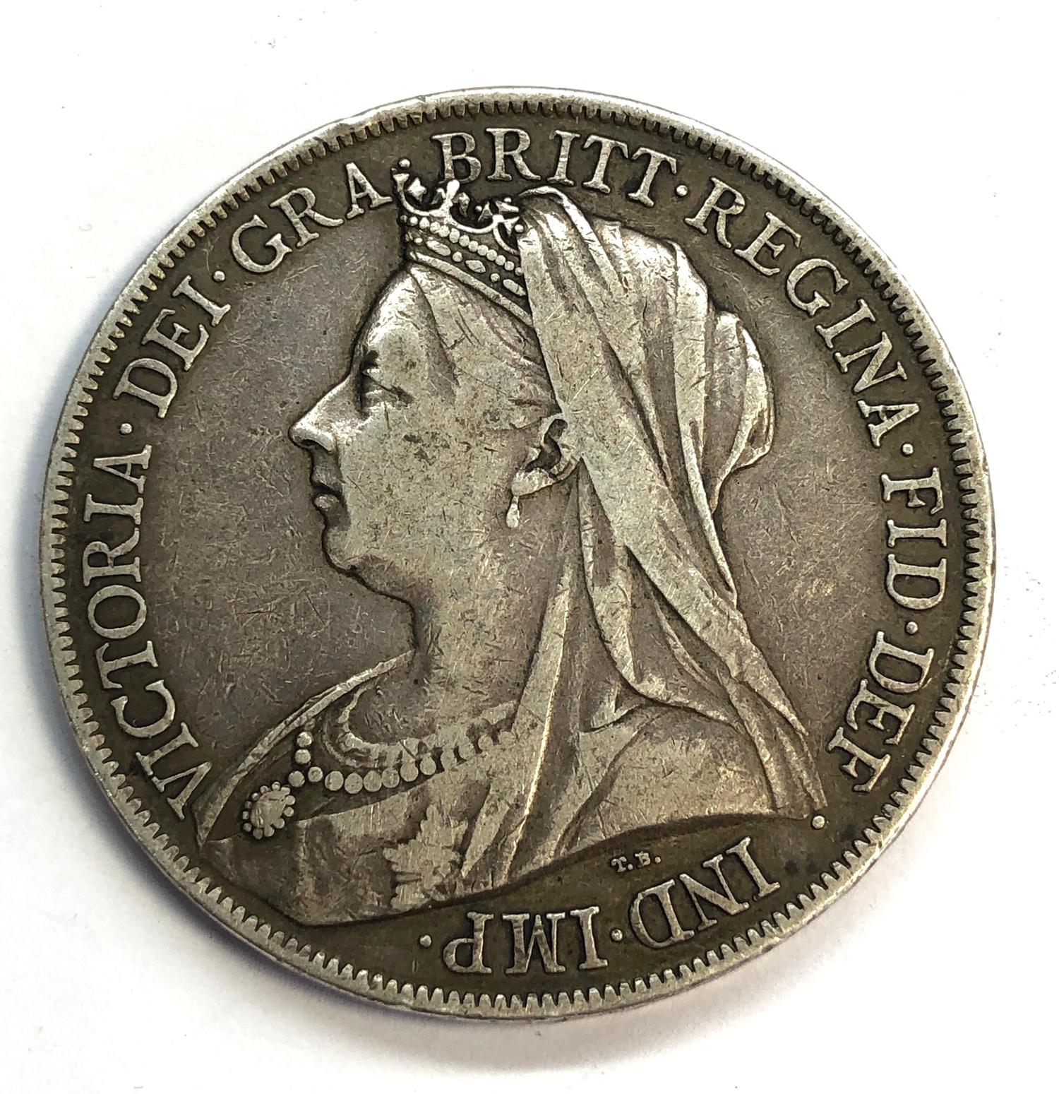 1900 Victorian silver crown LX1V, good grade as shown - Image 2 of 2