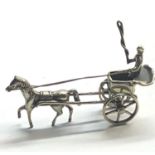 vintage dutch silver miniature horse and cart with rider measure approx 6cm wide dutch silver
