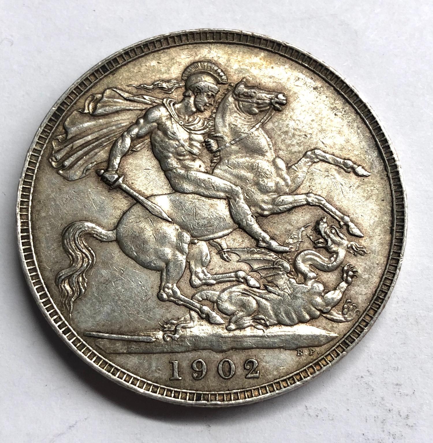 1902 Edward V11 silver crown - Image 2 of 2