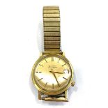 Vintage Gents bulova accutron M8 gold tone wristwatch tuning fork / battery powered untested with