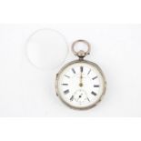Antique gents hallmarked .925 silver open faced fusee pocket watch key-wind spares and repairs maker