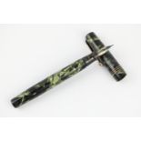 Vintage Mabie Todd swan Leverless green fountain pen with 14ct Gold Nib, rolled gold banding item is