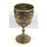 ornate victorian chalice highly decorated measures approx 18cm tall weight 370g london silver