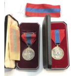 2 Boxed ER11 Imperial service medals, as shown condition
