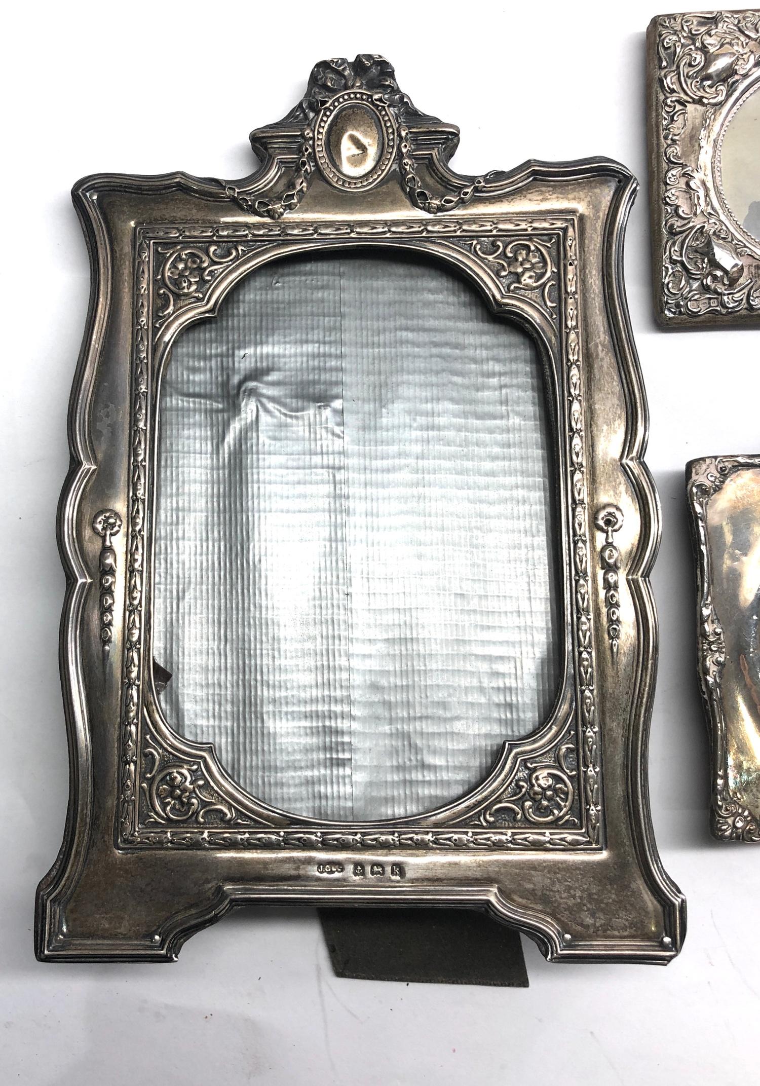 3 silver picture frames in need of restoration as shown in images - Image 2 of 3